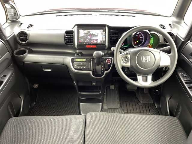 ホンダ Ｎ ＢＯＸ G 大阪府 2015(平27)年 3.6万km プレミアムディープロッソパール 純正インターナビ(Gathers/VXM-155VSi)/【ワンセグTV/Bluetooth/CD/DVD/USB接続/SD】/両側パワースライドドア/バックカメラ/シティブレーキアクティブシステム(CTBA)/レーザーセンサー/自動ブレーキ/誤発進抑制機能/純正14インチAW/ハロゲンヘッドライト/後席チップアップシート/ベンチシート/パワステ/パワーウィンドウ/サイドエアバック/カーテンエアバック/プラズマクラスター/スマートキー/プッシュスタート/保証書/点検記録簿