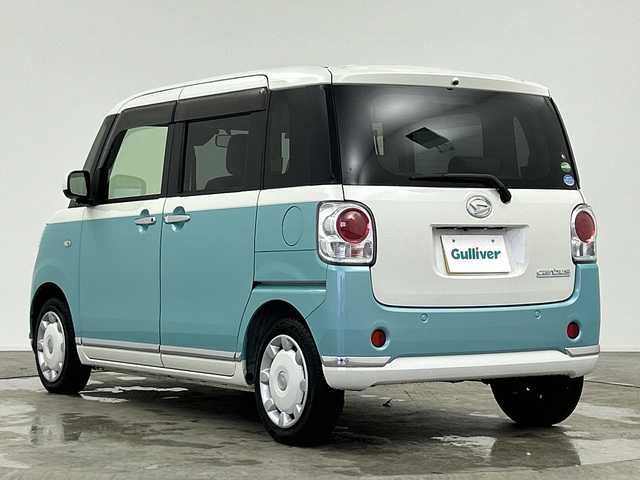 ダイハツ ムーヴ キャンバス X メイクアップ リミテッド SAⅢ 三重県 2019(令1)年 2.8万km パールホワイトⅢ/ファインミントメタリック 2トーン /禁煙車//スマートアシスト３//パノラミックビューモニター//純正メモリナビ(NMZK-W70D)//フルセグ//両側パワースライドドア//ステアリングスイッチ//オートライト//オートハイビーム//前後ドライブレコーダー//電動格納ミラー//スマートキー//スペアキー有//プッシュスタート//純正フロアマット