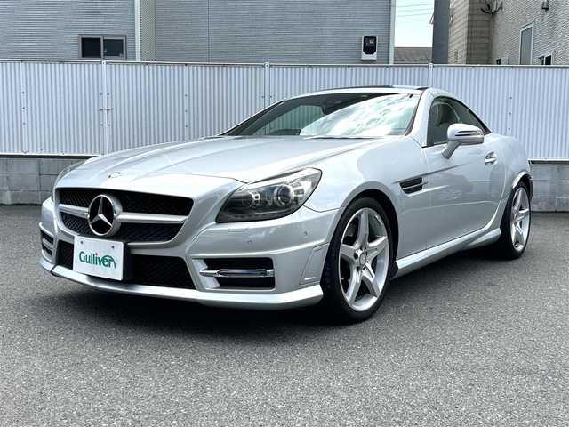 メルセデス・ベンツ ＳＬＫ２００ 栃木県 2013(平25)年 4.2万km イリジウムシルバー 純正メーカーナビ（フルセグTV/Bluetooth/CD/DVD）/AMGスポーツパッケージ/電動オープン/コーナーセンサー/ETC/純正フロアマット/純正18インチアルミホイール/ステアリングリモコン/革巻きステアリング/パドルシフト/オートライト/横滑り防止装置/シートヒーター/前席メモリーシート/ドライブレコーダー/スペアキー１