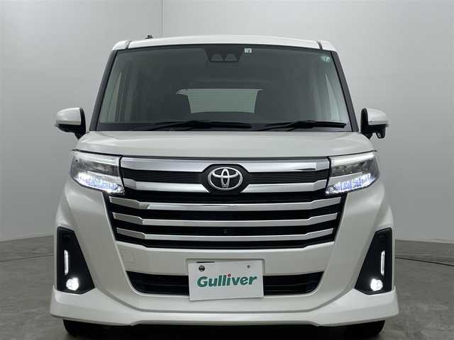 トヨタ ルーミー カスタムG 岡山県 2022(令4)年 2.9万km パールホワイトⅢ 社外10インチポータブルナビ（G10-AU06)/【Bluetooth/TV】/LEDヘッドライト/LEDフォグランプ/前席シートヒーター/オートライト/両側電動スライドドア/衝突軽減ブレーキ/コーナーセンサー（前後）/アイドリングストップ/純正14インチアルミホイール/オートブレーキホールド/ISOFIX/チルトステアリング/D席シートリフター/シートバックテーブル/スペアタイヤ/ウインカーミラー/ドアバイザー