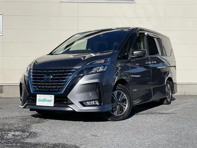 日産 セレナ e－パワー ハイウェイスター V 茨城県 2020(令2)年 2.1万km ダークメタルグレー 10インチ純正ナビ/純正フリップダウンモニター/アラウンドビューモニター/両側パワースライドドア/防水革調シート/プロパイロット/LEDヘッドライト/革巻きステアリング/ステアリングスイッチ/プッシュスタート/コーナーセンサー/アイドリングストップ/フロアマット/電子式パーキング/ETC/LDW/LDP/BSW/ドライブレコーダー