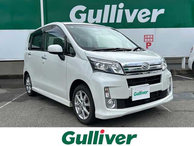 ダイハツ ムーヴ カスタム X 福島県 2013(平25)年 8.7万km パールホワイトⅢ ４ＷＤ/社外メモリナビ＆フルセグＴＶ/（ＣＤ）/ＥＴＣ/純正１４inアルミホイール/純正エンジンスターター/オートライト/ＬＥＤライト/フォグランプ/ウィンカーミラー/電動格納ミラー/スマートキー/プッシュスタート/Ｗエアバッグ/ＡＢＳ/ドアバイザー/フロアマット