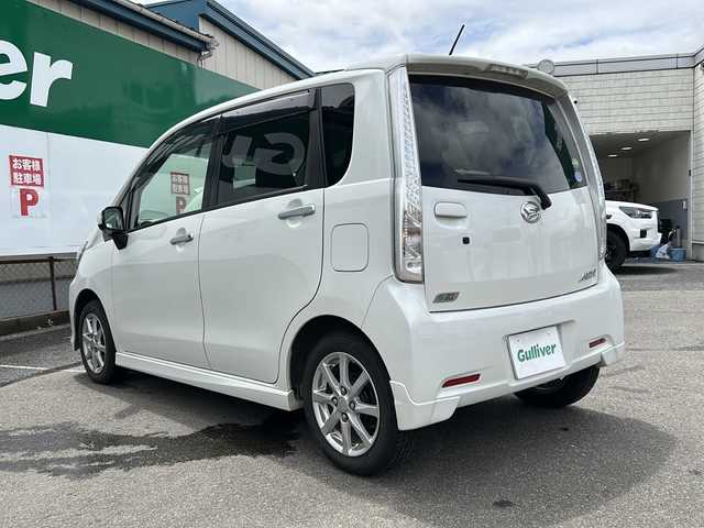 ダイハツ ムーヴ カスタム X 福島県 2013(平25)年 8.7万km パールホワイトⅢ ４ＷＤ/社外メモリナビ＆フルセグＴＶ/（ＣＤ）/ＥＴＣ/純正１４inアルミホイール/純正エンジンスターター/オートライト/ＬＥＤライト/フォグランプ/ウィンカーミラー/電動格納ミラー/スマートキー/プッシュスタート/Ｗエアバッグ/ＡＢＳ/ドアバイザー/フロアマット