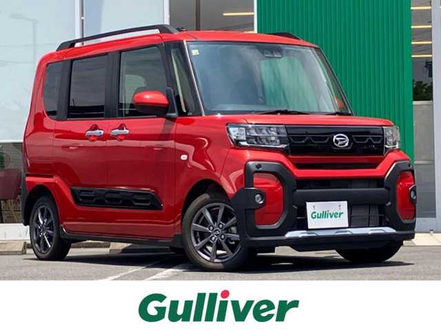 ダイハツ タント ファンクロス 静岡県 2022(令4)年 0.1万km コンパーノレッド エンジンスタートボタン/保証書/取扱説明書/パワーステアリング/パワーウィンドウ/アイドリングストップ/スマートキー/スペアキー１本/オートエアコン/USB入力端子/バックカメラ/純正メモリナビ（CD/DVD/フルセグ）/ベンチシート/D席N席シートヒーター/両側パワースライドドア/ルーフレール/純正アルミホイール/ABS/横滑り防止装置/コーナーセンサー前後/レーンキープアシスト/盗難防止装置/オートライト/オートマチックハイビーム/LEDヘッドライト/Wプラスサイドエアバック/カーテンエアバック/衝突軽減システム