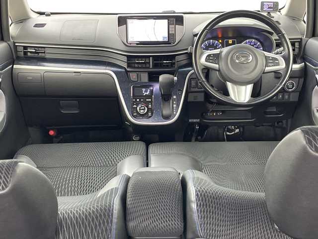 ダイハツ ムーヴ カスタム RS ハイパー SAⅡ 道央・札幌 2015(平27)年 9.7万km ブラックマイカメタリック ・４ＷＤ/・純正ナビ＆ＴＶ＆ＢＴ＆ＤＶＤ＆ＣＤ＆ＵＳＢ/・バックカメラ/・スマートアシスト/・横滑り防止装置/・エコアイドル/・寒冷地仕様/・ドミアラーヒーター/・オートライト/・ＬＥＤヘッドライト/・ハーフレザーシート/・運転席シートヒーター/・保証書・取扱説明書有り