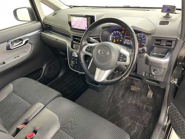 ダイハツ ムーヴ カスタム RS ハイパー SAⅡ 道央・札幌 2015(平27)年 9.7万km ブラックマイカメタリック ・４ＷＤ/・純正ナビ＆ＴＶ＆ＢＴ＆ＤＶＤ＆ＣＤ＆ＵＳＢ/・バックカメラ/・スマートアシスト/・横滑り防止装置/・エコアイドル/・寒冷地仕様/・ドミアラーヒーター/・オートライト/・ＬＥＤヘッドライト/・ハーフレザーシート/・運転席シートヒーター/・保証書・取扱説明書有り