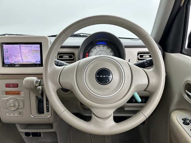 スズキ ラパン X 三重県 2015(平27)年 9万km シフォンアイボリーメタリック /禁煙車//社外ナビ//フルセグ/Bluetooth/AM/FM/USB/AUX/CD/DVD//シートヒーター//ETC//オートライト//衝突軽減ブレーキ//電動格納ミラー//フルオートエアコン//プッシュスタート//スマートキー//スペアキー