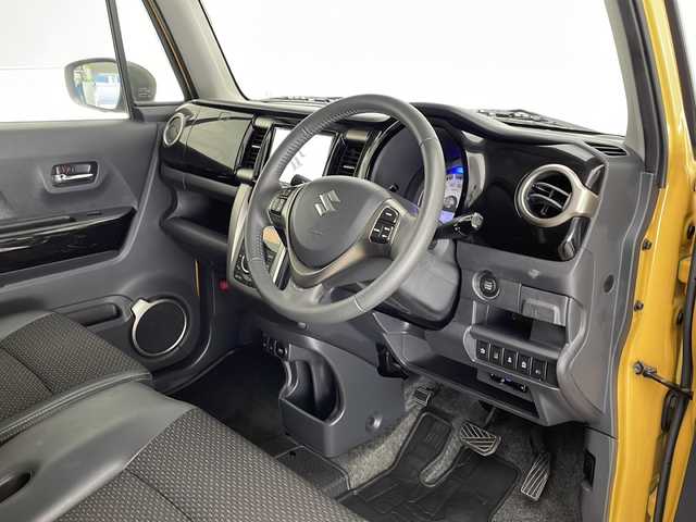 スズキ ハスラー J ターボ 宮崎県 2019(令1)年 5.3万km アクティブイエロー/ホワイト2トーンルーフ 禁煙車/デュアルカメラブレーキサポート/純正8型ナビTV/（CN-RZ846/CD/DVD/Bluetooth/フルセグTV)/純正キセノンオートライト/純正LEDフォグ/純正ドライブレコーダー/純正セキュリティアラーム/純正フロアマット/エネチャージ/クルーズコントロール/パドルシフト/前席シートヒーター/ハーフレザーシート/ウインカードアミラー/本革巻ハンドル/オートエアコン（ナノイー）/スマートキー/プッシュエンジンスタート/新車時保証書/取扱い説明書