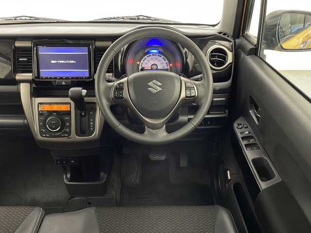 スズキ ハスラー J ターボ 宮崎県 2019(令1)年 5.3万km アクティブイエロー/ホワイト2トーンルーフ 禁煙車/デュアルカメラブレーキサポート/純正8型ナビTV/（CN-RZ846/CD/DVD/Bluetooth/フルセグTV)/純正キセノンオートライト/純正LEDフォグ/純正ドライブレコーダー/純正セキュリティアラーム/純正フロアマット/エネチャージ/クルーズコントロール/パドルシフト/前席シートヒーター/ハーフレザーシート/ウインカードアミラー/本革巻ハンドル/オートエアコン（ナノイー）/スマートキー/プッシュエンジンスタート/新車時保証書/取扱い説明書