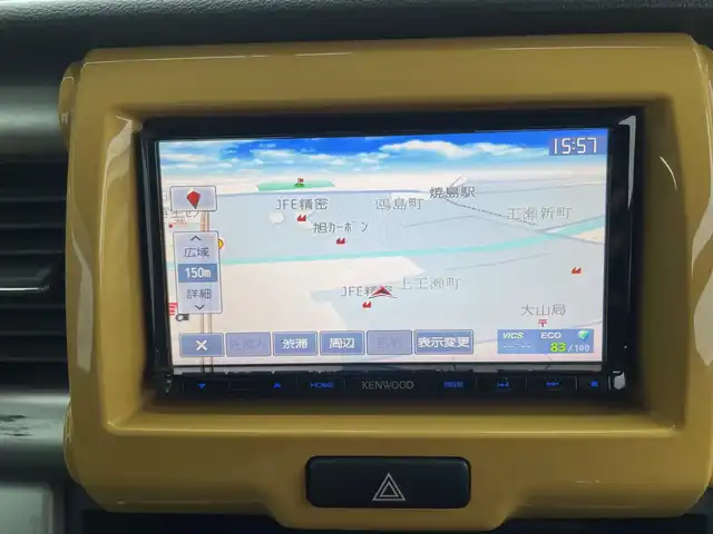 スズキ ハスラー G 新潟県 2016(平28)年 10.3万km アクティブイエロー/ブラック2トーンルーフ Kenwoodナビ(MDV-L503)/　 CV/DVD/USB/フルセグTV/バックカメラ/スマートキー/プッシュスタート/衝突防止装置/運転席・助手席シートヒーター/Kenwoodドライブレコーダー/ETC/純正フロアマット/純正ドアバイザー/15インチアルミホイール(WILD CRUSING)/サマータイヤ(24年43週)