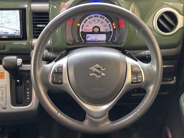 スズキ ハスラー J ターボ 埼玉県 2018(平30)年 3.5万km クールカーキPM レーダーブレーキサポート/社外メモリーナビ/　　CD/DVD/ワンセグ/クルーズコントロール/HIDオートライト/前席シートヒーター/純正15インチアルミホイール/パドルシフト/社外ETC