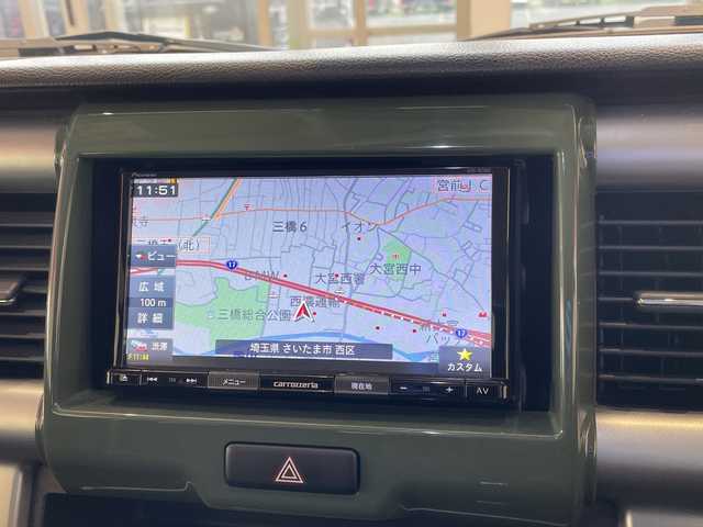 スズキ ハスラー J ターボ 埼玉県 2018(平30)年 3.5万km クールカーキPM レーダーブレーキサポート/社外メモリーナビ/　　CD/DVD/ワンセグ/クルーズコントロール/HIDオートライト/前席シートヒーター/純正15インチアルミホイール/パドルシフト/社外ETC