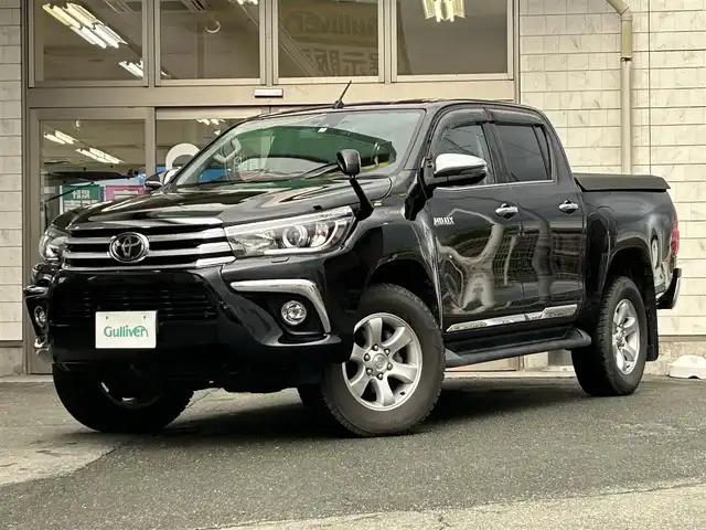トヨタ ハイラックス Z 岩手県 2018(平30)年 1.9万km アティチュードブラックマイカ ・4WD/・純正ナビ（NSZT-W66T）/・フルセグ/・AM/FM/CD/Bluetooth/・プッシュスタート/・スマートキー/・スペアキー1本/・Toyota Safety Sense/・横滑り防止/・オートライト/・LEDヘットライト/・レーダークルーズコントロール/・ダウンヒルアシストコントロール/・MTモード付AT/・純正ETC/・純正フロアマット/・純正ドアバイザー/・純正AW/・ハードノトカバー/・純正ダンパー/・サマータイヤ純正AWセット積み/・保証書/・取扱説明書