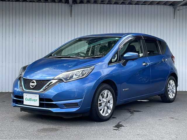 日産 ノート e－パワー X 長野県 2018(平30)年 3.9万km シャイニングブルー 衝突軽減ブレーキ/純正メモリナビフルセグTV/(MM318D-W)/バックカメラ/全周囲カメラ/ETC/デジタルインナーミラー/レーンキープアシスト/オートエアコン/横滑り防止装置/ステアリングリモコン/プッシュスタート/スマートキー/ドアバイザー/電動格納ミラー