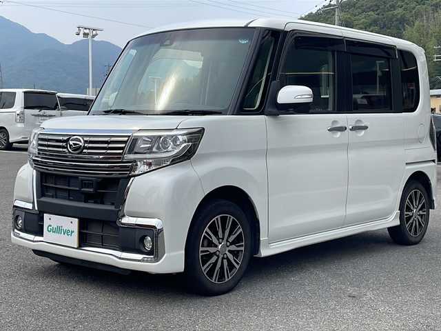 ダイハツ タント カスタム X トップED SAⅡ 兵庫県 2015(平27)年 7.1万km パールホワイトⅢ 純正SDナビ/・BT/・CD/DVD/・フルセグTV/横滑り防止装置/衝突軽減ブレーキ/アイドリングストップ/片側パワースライドドア/ETC/サイドエアバック/オートライト/ステアリングスイッチ/ミラーウインカー/純正フロアマット/純正アルミホイール
