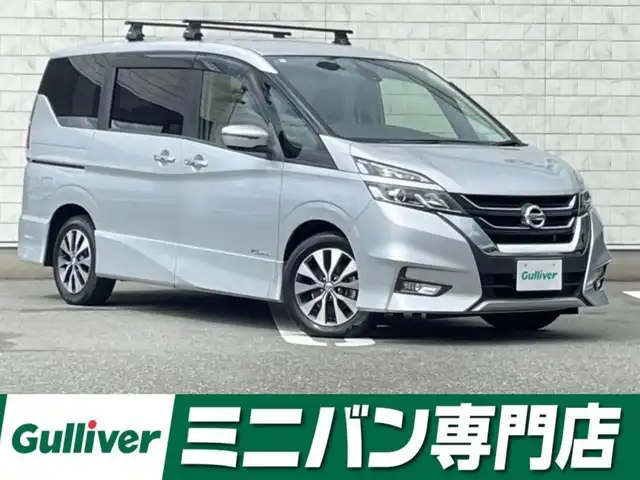 日産 セレナ ハイウェイスター Vセレクション 福岡県 2018(平30)年 5.4万km ブリリアントシルバー 純正9型SDナビ(フルセグTV/CD/DVD/BT)バックカメラコーナーセンサー両側パワスラノーマルクルコンドラレコETCUSB純正フロアマット純正LEDヘッドライト純正アルミホイールプッシュスタートスマートキー