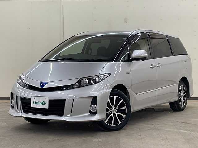 トヨタ エスティマ ハイブリッド アエラス プレミアムエディション 道央・札幌 2015(平27)年 7.1万km シルバーM /4WD//純正フルセグナビ/（AM/FM/BT/SD）//純正17インチAW//EVモード//SNOWモード//寒冷地仕様//ワイパーデアイサー//クルーズコントロール//ハーフレザーシート//D席パワーシート//パワーバックドア//AC100V//セカンドシートオットマン//横滑り防止装置//冬タイヤ社外AW積込有り