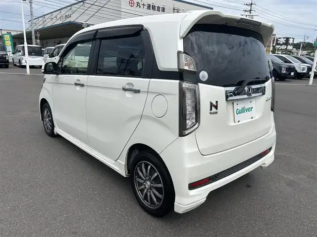 ホンダ Ｎ ＷＧＮ カスタム G Aパッケージ 岡山県 2014(平26)年 4.9万km プレミアムホワイトパール 登録時走行距離48870km/純正ナビ/地デジTV(AM.FM.CD.DVD.TV.BT)/衝突軽減ブレーキ/クルーズコントロール/横滑り防止装置/オートライト/アイドリングストップ/14インチ純正AW/純正フロアマット/プッシュスタート/スマートキー