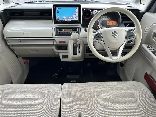 スズキ スペーシア HYBRID X 島根県 2018(平30)年 4.1万km シフォンアイボリーM 登録時走行距離40993km/取扱説明書【車両/ナビ】/保証書/4WD/純正8インチナビ【CD/DVD/Bluetooth】/フルセグテレビ/全周囲カメラ/両側パワースライドドア/衝突軽減ブレーキ/プッシュスタート/スマートキー(スペアスマート×1)/レーンキープアシスト/LEDヘッドライト/オートライト/フォグランプ/コーナーセンサー/前席シートヒーター/ドライブレコーダー/ETC/純正14インチアルミ