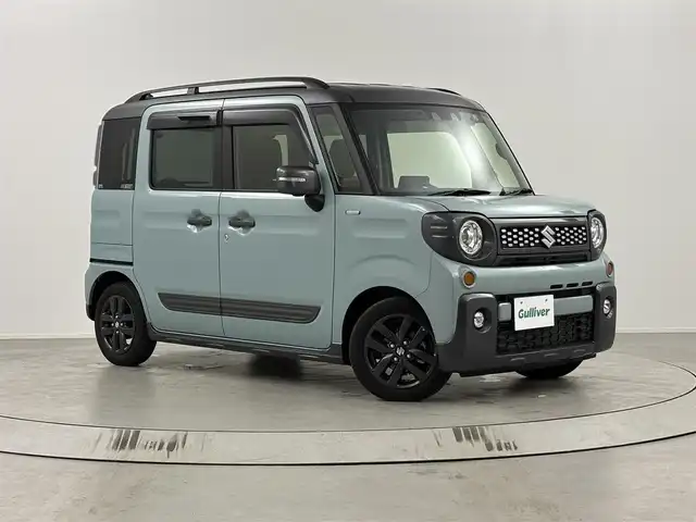 スズキ スペーシア ギア HYBRID XZターボ 埼玉県 2022(令4)年 1.9万km オフブルーメタリック/ガンメタリック2トーンルーフ スズキセーフティサポート/両側パワースライドドア/ターボ/純正９インチメモリナビ/CD/DVD/Bluetooth/フルセグ/ヘッドアップディスプレイ/クルーズコントロール/全方位カメラ/ビルトインETC/前後ドライブレコーダー/前席シートヒーター/純正フロアマット/レーンキープアシスト/純正１４インチAW/プッシュスタート/スマートキー/スペアキー/保証書・取説