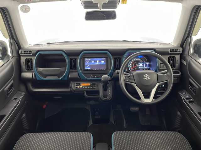 スズキ ハスラー HYBRID G 宮崎県 2021(令3)年 2.7万km デニムブルー ガンメタリック 2トーン 禁煙車/衝突被害軽減ブレーキ/社外ナビTV/（CN-E320D/FMAM/Bluetooth/ワンセグTV)/社外15インチアルミ/純正セキュリティアラーム/純正フロアマット/レーンディパーチャーアラート/クリアランスソナー/エネチャージ/リアプライバシーガラス/ドアバイザー/前席シートヒーター/オートエアコン/スマートキー/プッシュエンジンスタート/新車時保証書/取扱い説明書