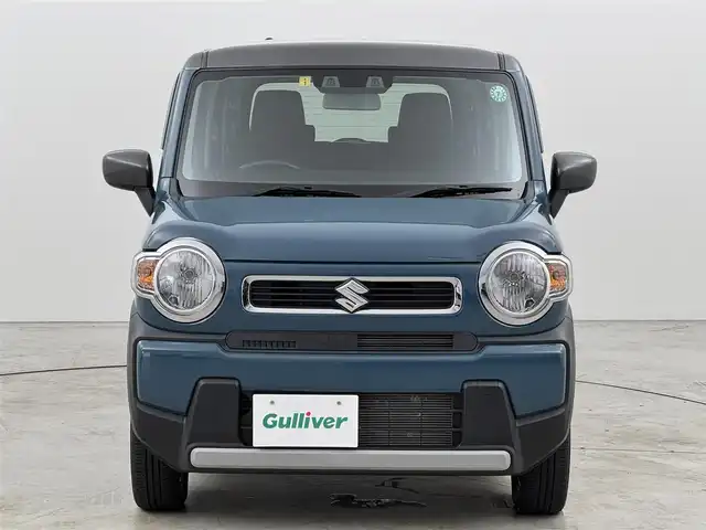 スズキ ハスラー HYBRID G 福岡県 2021(令3)年 2.7万km デニムブルー ガンメタリック 2トーン 社外ナビ（フルセグＴＶ）　/コーナーセンサー　/衝突被害軽減システム　/横滑り防止装置　/レーンキープ　/アイドリングストップ　/前席シートヒーター　/オートライト　/社外１５インチアルミホイール　/プッシュスタート