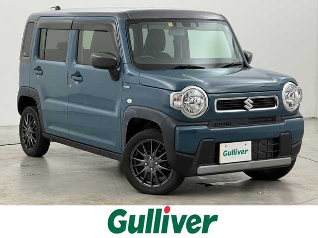 スズキ ハスラー HYBRID G 福岡県 2021(令3)年 2.7万km デニムブルー ガンメタリック 2トーン 社外ナビ（フルセグＴＶ）　/コーナーセンサー　/衝突被害軽減システム　/横滑り防止装置　/レーンキープ　/アイドリングストップ　/前席シートヒーター　/オートライト　/社外１５インチアルミホイール　/プッシュスタート