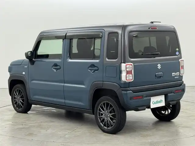 スズキ ハスラー HYBRID G 福岡県 2021(令3)年 2.7万km デニムブルー ガンメタリック 2トーン 社外ナビ（フルセグＴＶ）　/コーナーセンサー　/衝突被害軽減システム　/横滑り防止装置　/レーンキープ　/アイドリングストップ　/前席シートヒーター　/オートライト　/社外１５インチアルミホイール　/プッシュスタート