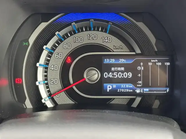 スズキ ハスラー HYBRID G 福岡県 2021(令3)年 2.7万km デニムブルー ガンメタリック 2トーン 社外ナビ（フルセグＴＶ）　/コーナーセンサー　/衝突被害軽減システム　/横滑り防止装置　/レーンキープ　/アイドリングストップ　/前席シートヒーター　/オートライト　/社外１５インチアルミホイール　/プッシュスタート