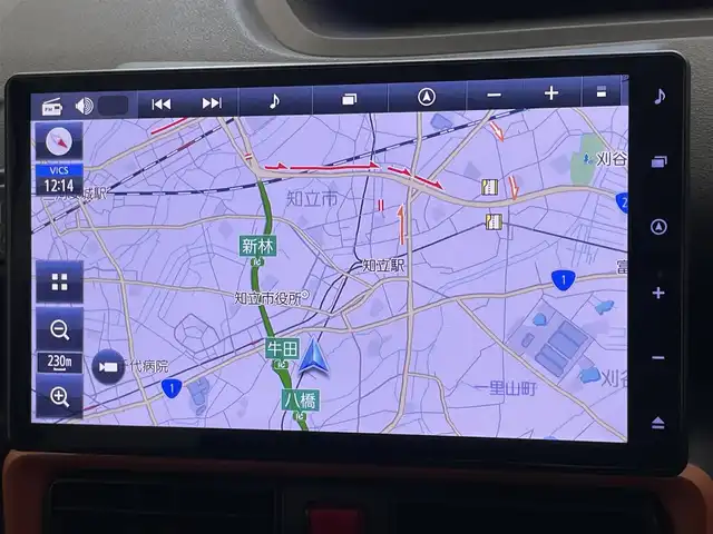 ダイハツ タント ファンクロスターボ 愛知県 2023(令5)年 1.2万km ブラックマイカメタリック/サンドベージュメタリック 純正１０型ナビ　全方位カメラ　禁煙車　シートヒーター　両側パワスラ　ナビ連動ドラレコ　ＨＤＭＩ　ＥＴＣ２．０　ルーフレール　スマアシIII　衝突軽減　追従クルコン　コーナーセンサー　ＬＥＤライト　フォグ　ツートンカラー　ドアバイザー　