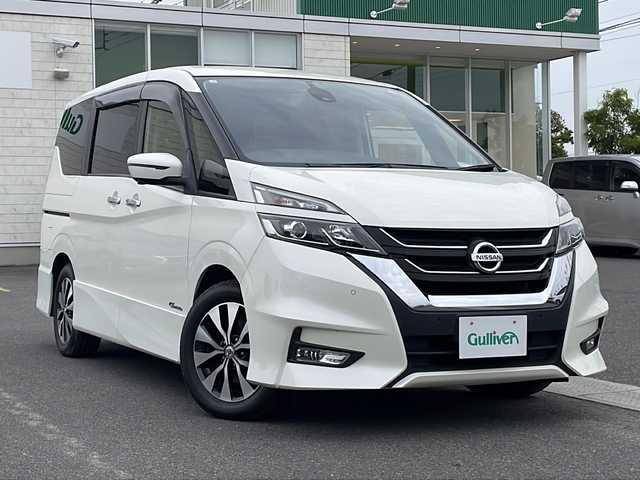 日産 セレナ ハイウェイスター G 香川県 2016(平28)年 9.5万km ブリリアントホワイトパール 純正10型ナビ/フルセグTV/後席用フリップダウンモニター/両側ハンズフリーパワースライドドア/アラウンドビューモニター/ビルトインETC/レーダークルーズコントロール/フロント/バックソナー/エマージェンシーブレーキ/プロパイロット/車線逸脱防止支援システム/スマートルームミラー/踏み間違い衝突防止アシスト/インテリジェントパーキングアシスト/進入禁止標識検知/LEDヘッドランプ/革巻きステアリング/ステアリングカバー付/純正16インチアルミホイール/スマートキー/プッシュエンジンスタート/禁煙車