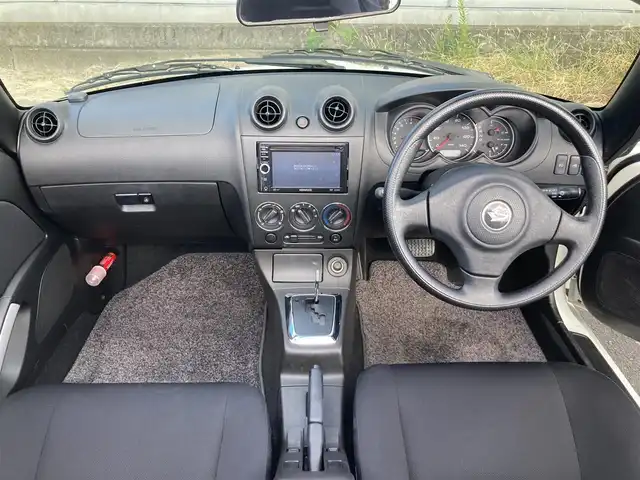 ダイハツ コペン アクティブトップ 静岡県 2010(平22)年 7.5万km ホワイトパールマイカ 社外6.1インチナビ(MDV-L300)/　AM FM CD DVD USB SD AUX ワンセグ/マニュアルエアコン/ハロゲンヘッドライト/フロントフォグランプ/リモコンキー/純正フロアマット/保証書/アクティブトップ(電動開閉ルーフ)/社外15インチアルミホイール/ターボ