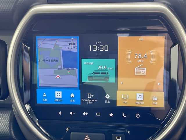 スズキ ハスラー Jスタイル Ⅱ 鹿児島県 2023(令5)年 2万km クールカーキパールメタリック/ソフトベージュメタリック 純正9型ナビ/(CD/DVD/FM/AM/Bluetooth/USB/iPod/Smartphone Link)/AppleCarPlay/AndoriｄAuto/全方位カメラ/追従機能付クルコン/運転席＋助手席シートヒーター/ビルドインＥＴＣ/前後ドライブレコーダー/コーナーセンサー/アイドリングストップ/横滑り防止装置/衝突被害軽減システム/レーンキープアシスト/ＬＥＤヘッドライト/純正アルミホイール