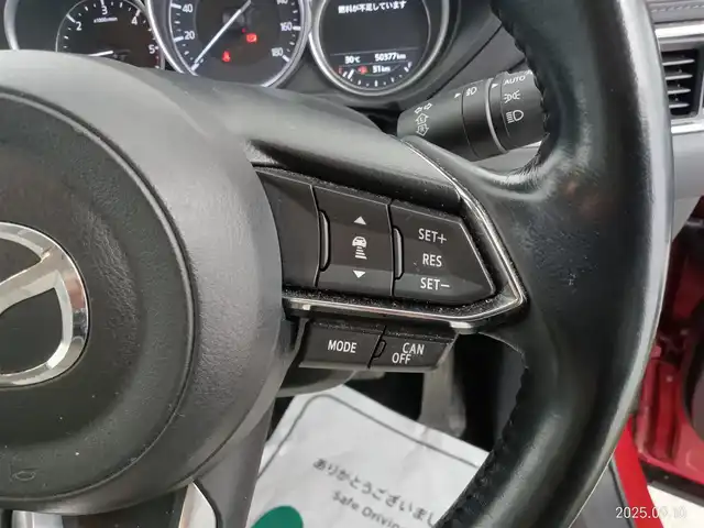 マツダ ＣＸ－５ XD Lパッケージ 愛知県 2017(平29)年 5.1万km ソウルレッドクリスタルM 8インチマツダコネクトナビ/　　・Bluetooth対応/バックカメラ/サイドカメラ（左側）/ヘッドアップディスプレイ/ビルトインETC/ドライブレコーダー/革巻きステアリング/ステアリングリモコン/ステアリングヒーター/本革シート/パワーシート（前席）/シートヒーター（全席）/パワーバックドア/スマートシティブレーキシステム/ダイナミックスタビリティコントロールシステム/レーダークルーズコントロール/アダプティブLEDヘッドライト/レーンキープアシスト/ブラインドスポットモニター/フォグランプ/純正19インチアルミホイール