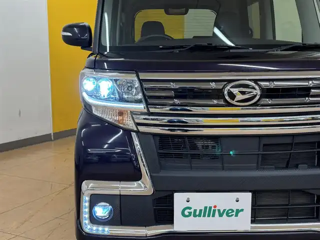 ダイハツ タント カスタム RS トップED SA Ⅲ 群馬県 2017(平29)年 5万km ナイトシャドーパープルクリスタルM スマートアシスト/社外7インチナビ/・ワンセグＴＶ/・DVD/CD/SD/・FM/AM/バックカメラ/ETC/ドライブレコーダー/両側パワースライドドア/ブラックハーフレザーシート/運転席シートヒーター/ステアリングスイッチ/アイドリングストップ/スマートキー/プッシュスタート/LEDヘッドライト/フォグランプ/オートライト/オートマチックハイビーム/純正15インチAW/純正フロアマット/純正ドアバイザー/電動格納ウィンカーミラー/横滑り防止機能