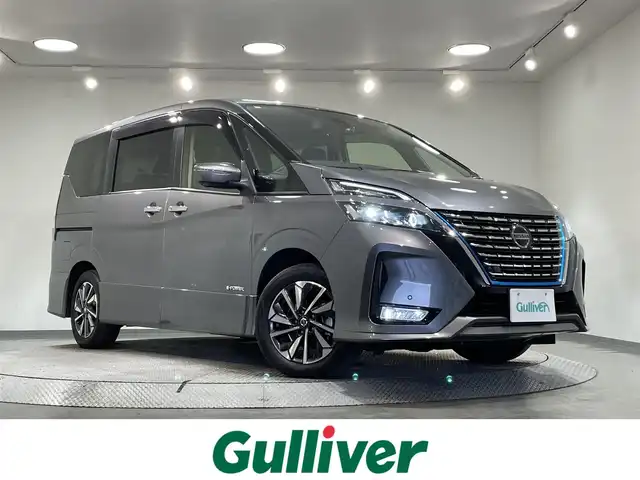 日産 セレナ e－パワー ハイウェイスター V 愛知県 2020(令2)年 4.3万km ダークメタルグレー 純正10incSDナビ/CD/DVD/BT/フルセグTV/純正フリップダウンモニター/アラウンドビューカメラ/デジタルインナーミラー/防水シート/プロパイロット/衝突軽減ブレーキ/レーンキープアシスト/踏み間違い防止/ドライブレコーダー（前後）/両側パワースライドドア（フットセンサー）/オートブレーキホールド/LEDヘッドライト/オートライト/スマートキー/プッシュスタート