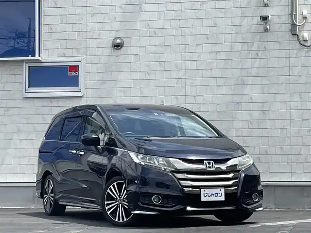 ホンダ オデッセイ アブソルート EX 長野県 2015(平27)年 11.1万km プレミアムヴィーナスブラックP (株)IDOMが運営する【じしゃロン長野店】の自社ローン専用車両になります。こちらは現金またはオートローンご利用時の価格です。自社ローンご希望の方は別途その旨お申付け下さい/純正ナビ/Bluetooth/バックカメラ/ETC/フルセグテレビ/純正フリップダウンモニター/HDMI/パドルシフト/クルーズコントロール/両側パワースライド/純正フロアマット/純正アルミホイール/LEDヘッドライト/オートライト