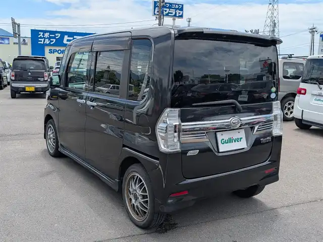 ダイハツ タント カスタム RS SA 福井県 2014(平26)年 11.6万km ブラックマイカメタリック バックカメラ/衝突被害軽減システム/横滑り防止装置/LEDヘッドライト/Fフォグ/両側パワースライドドア/ETC/前後ドライブレコーダー/純正SDナビ（CD/DVD/BT/USB/iPod）/フルセグテレビ/盗難防止装置/アイドリングストップ/ダブル＋サイドエアバッグ/純正フロアマット/スマートキー