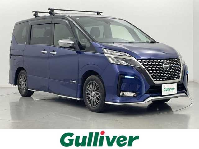 日産 セレナ e-パワー オーテック セーフティPKG 熊本県 2020(令2)年 4.9万km 青 純正ナビ（ＣＤ・ＤＶＤ・フルセグ・ＢＴ・ＵＳＢ・ｉｐｏｄ）/全周囲カメラ　/前方ドライブレコーダー　/ＥＴＣ　/両側パワースライドドア　/フリップダウンモニター　/レーダークルーズコントロール　/ルーフキャリア/純正フロアマット/純正１６インチAW/オートライト/LEDヘッドライト/スマートキー/プッシュスタート/スペアキー1本