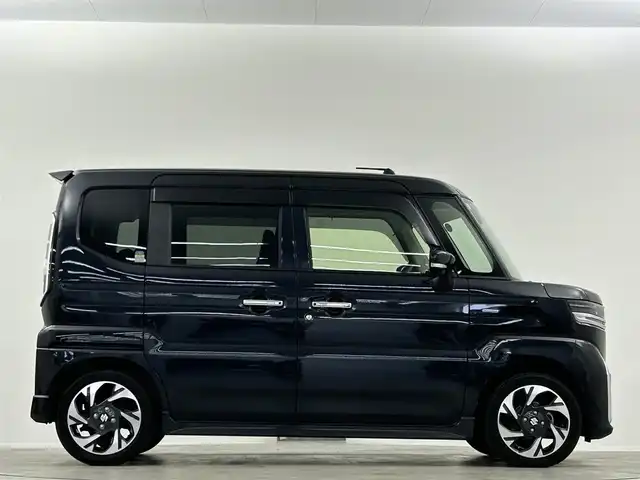 スズキ スペーシア カスタム HYBRID XS 福島県 2024(令6)年 1.5万km ブルーイッシュブラックパール3 純正9型ナビ Bluetooth アラウンドビューモニター フルセグTV オットマン 前後ドライブレコーダー 両側パワースライドドア コーナーセンサー　ヘッドアップディスプレイ シートヒーター ETC