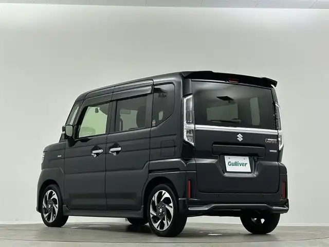 スズキ スペーシア カスタム HYBRID XS 福島県 2024(令6)年 1.5万km ブルーイッシュブラックパール3 純正9型ナビ Bluetooth アラウンドビューモニター フルセグTV オットマン 前後ドライブレコーダー 両側パワースライドドア コーナーセンサー　ヘッドアップディスプレイ シートヒーター ETC