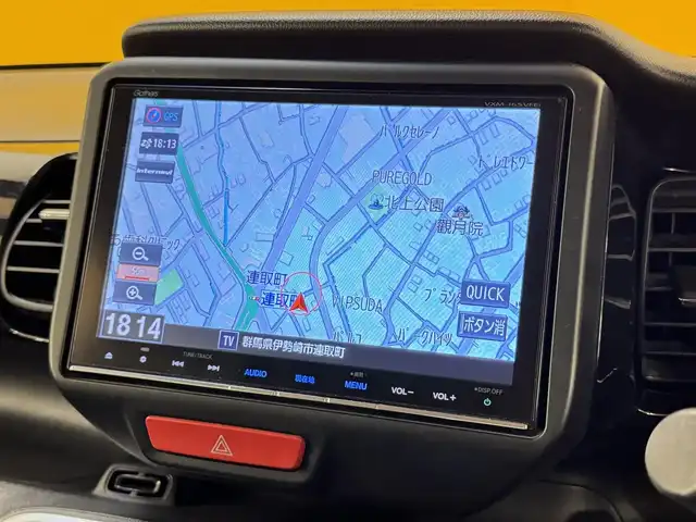 ホンダ Ｎ ＢＯＸ カスタム G ターボ Lパッケージ 群馬県 2016(平28)年 9.6万km スマートブラック ホンダセンシング/・衝突軽減ブレーキ/・クルーズコントロール/・オートライト/・横滑り防止/純正8インチナビ/・AM/FM/フルセグTV/・Bluetooth/MSV/・SD/CD/DVD/バックカメラ/4WD/両側電動スライドドア/前席シートヒーター/純正フロアマット/純正ドアバイザー/スマートキー/プッシュスタート