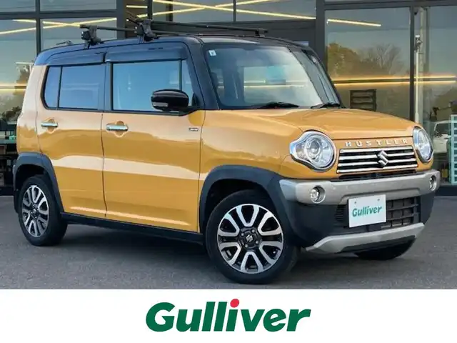 スズキ ハスラー Jスタイル Ⅱ ターボ 栃木県 2017(平29)年 7万km アクティブイエロー/ブラック2トーンルーフ 4WDターボ/デュアルセンサーブレーキサポート/純正メモリナビ/フルセグTV/DVD/Bluetooth/USB/TVキャンセラー/全方位カメラ/ETC/ハーフレザーシート/前席シートヒーター/AC100V/100W電源/クルーズコントロール/アイドリングストップ/HIDヘッドライト/オートライト/フォグランプ/横滑り防止装置/ダウンヒルアシストコントロール/スマートキー/プッシュスタート/純正フロアマット/純正15インチAW