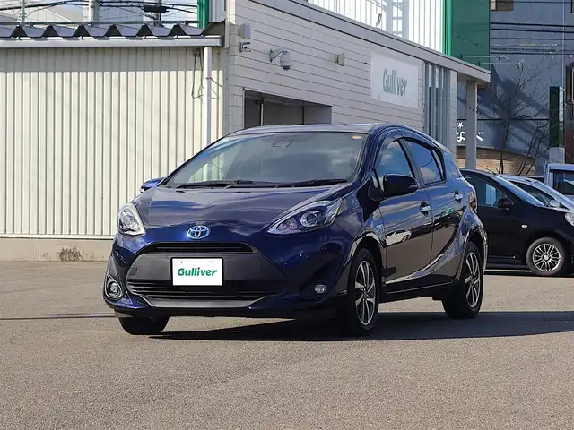 トヨタ アクア S スタイルブラック 山形県 2018(平30)年 8万km ダークブルーマイカ 衝突被害軽減システム/ワンオーナー/モデリスタ15インチアルミホイール/純正SDナビ/　　【CD DVD BT フルセグ MSV】/バックカメラ/LEDオートヘッドライト/シートヒーター/アイドリングストップ/ステアリングスイッチ/電動格納ウィンカーミラー/フォグランプ/スマートキー×2/ETC2.0