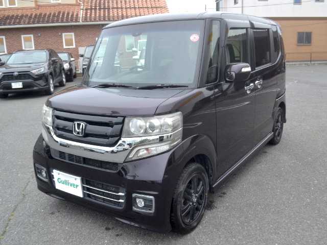 ホンダ Ｎ ＢＯＸ カスタム SSブラックSパッケージ 宮城県 2016(平28)年 11万km プレミアムベルベットパープル・パール /純正SDナビ/バックカメラ/純正フリップダウンモニター/ビルトインETC/両側パワースライドドア/前席シートヒーター/スマートキー/LEDヘッドライト/LEDフォグ/シティーブレーキアクティブシステム/シートバックテーブル/横滑り防止装置/
