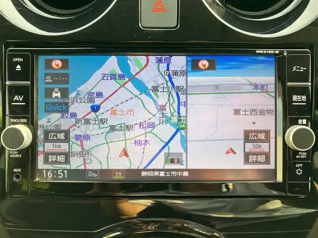 日産 ノート e－パワー メダリスト 静岡県 2018(平30)年 3.6万km ブリリアントホワイトパール エンジンスタートボタン/パワーステアリング/パワーウィンドウ/アイドリングストップ/スマートキー/オートエアコン/クルーズコントロール/ETC/全方位カメラ/純正メモリナビ（CD/DVD/BT/ワンセグ）/ドライブレコーダー前後/純正フロアマット/ハーフレザー/純正アルミホイール/ABS/横滑り防止装置/コーナーセンサー前後/レーンキープアシスト/オートライト/LEDヘッドライト/Wエアバック/衝突軽減システム/デジタルインナーミラー