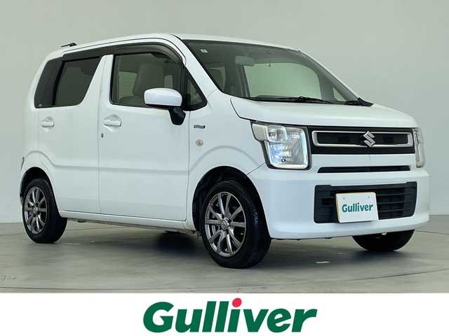 スズキ ワゴンＲ HYBRID FX 鹿児島県 2018(平30)年 10.2万km スペリアホワイト 社外ナビ/（AM/FM/CD/DVD/Bluetooth）/ワンセグテレビ/オートエアコン/アイドリングストップ/シートヒーター/ヘッドライトレベライザー/社外AW/フロアマット/ドアバイザー/リモコンキー