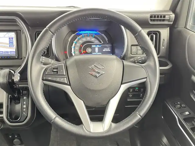 スズキ ハスラー Jスタイル 千葉県 2021(令3)年 2.9万km オフブルーメタリック/ガンメタリック2トーンルーフ 禁煙車/社外ナビ/・MDV-D308BT/・CD/BT/ワンセグ/デュアルカメラブレーキサポート/車線逸脱警報/コーナーセンサー/バックカメラ/前席シートヒーター/LEDヘッドライト/オートライト/オートハイビーム/フォグライト/アイドリングストップ/純正15インチアルミホイール/スマートキー/ETC/サイド＆カーテンエアバッグ/ルーフレール