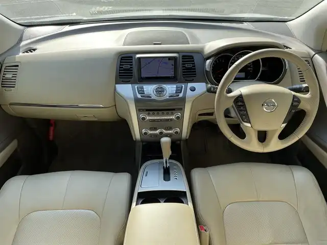 日産 ムラーノ 250XV FOUR 岩手県 2013(平25)年 16.6万km ブリリアントホワイトパール 純正ナビ　/サンルーフ/バックカメラ　/BOSEサウンド/クルーズコントロール/ナビステアリングスイッチ/革シート　/前席パワーシート/前席シートヒーター/スマートキ×２　/エンジンスターター　/オートライト　/ドアバイザー　/フロアマット