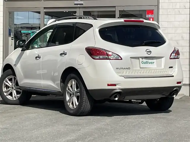 日産 ムラーノ 250XV FOUR 岩手県 2013(平25)年 16.6万km ブリリアントホワイトパール 純正ナビ　/サンルーフ/バックカメラ　/BOSEサウンド/クルーズコントロール/ナビステアリングスイッチ/革シート　/前席パワーシート/前席シートヒーター/スマートキ×２　/エンジンスターター　/オートライト　/ドアバイザー　/フロアマット